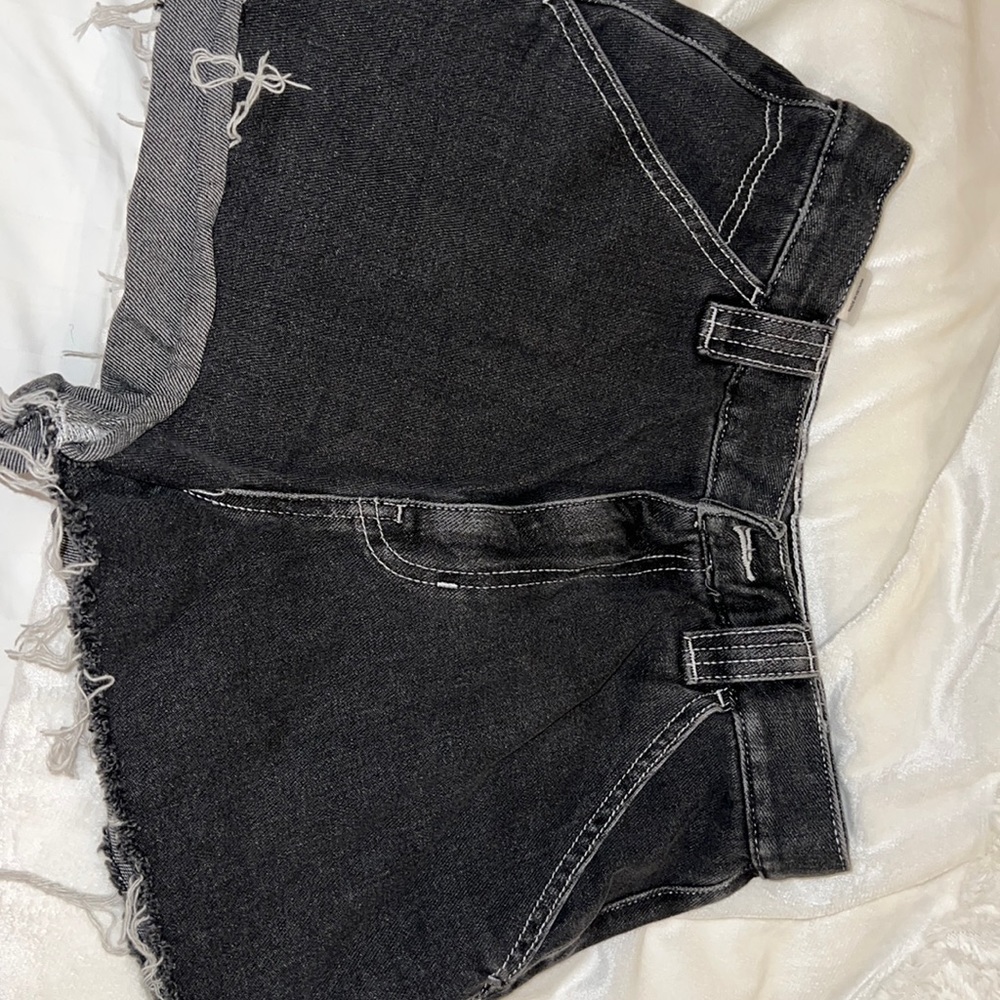 PacSun Vintage Black Ripped High Waisted Denim Shorts